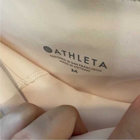 Athleta Eclipse 7/8 Tights Mesh Leggings Size Medium Pink Ballerina Gown - Picture 4 of 8